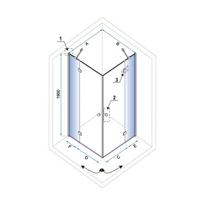Rea Wilson kabina prysznicowa 90 cm kwadratowa szkło transparentne REA-K1007