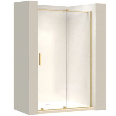 Rea Montana drzwi prysznicowe 140 cm rozsuwane złoty szczotkowany/szkło przezroczyste REA-K2499