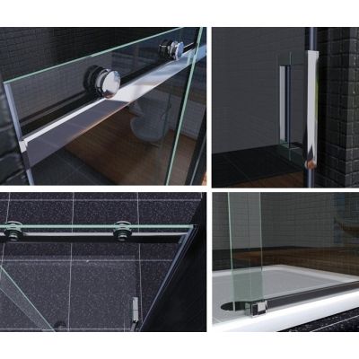 Rea Nixon-2 drzwi prysznicowe 120 cm wnękowe lewe chrom/szkło przezroczyste REA-K5002