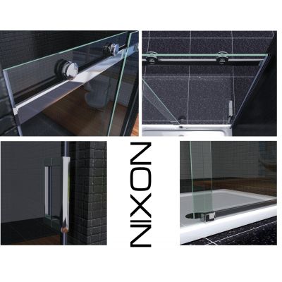 Rea Nixon-2 drzwi prysznicowe 140 cm wnękowe lewe chrom/szkło przezroczyste REA-K5006