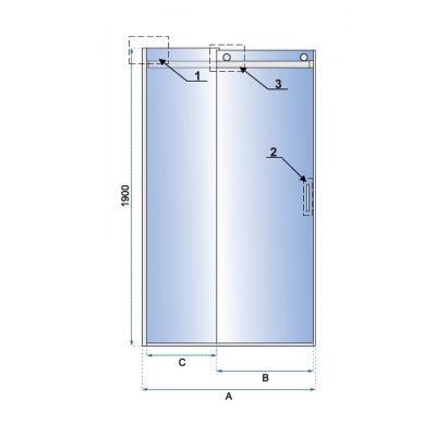 Rea Nixon-2 drzwi prysznicowe 140 cm wnękowe prawe chrom/szkło przezroczyste REA-K5007