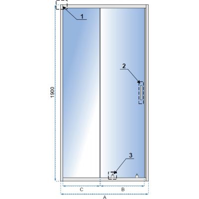 Rea Slide N drzwi prysznicowe 120 cm wnękowe szkło przezroczyste REA-K0259