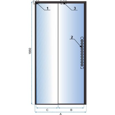 Rea Solar Black drzwi prysznicowe 150 cm wnękowe czarny półmat/szkło przezroczyste REA-K6360