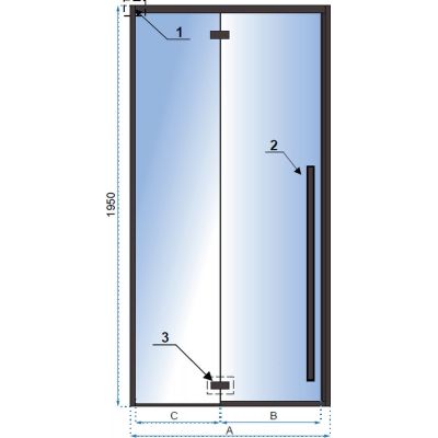 Rea Fargo drzwi prysznicowe 120 cm wnękowe czarny półmat/szkło przezroczyste REA-K6328