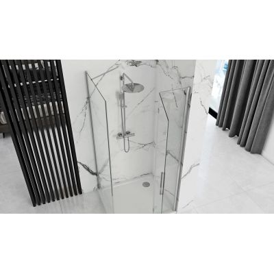 Rea Molier Chrom kabina prysznicowa 80x80 cm kwadratowa chrom/szkło przezroczyste REA-K6367/REA-K8534