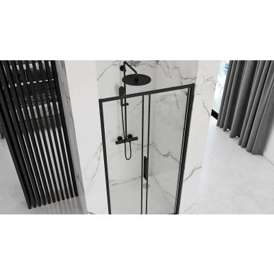 Rea Rapid Slide drzwi prysznicowe 100 cm czarny półmat/szkło przezroczyste REA-K6400