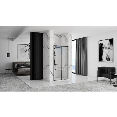 Rea Rapid Slide drzwi prysznicowe 130 cm czarny półmat/szkło przezroczyste REA-K6403
