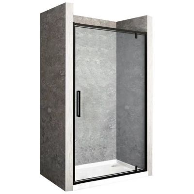 Rea Rapid Swing drzwi prysznicowe 80 cm czarny półmat/szkło przezroczyste REA-K6408