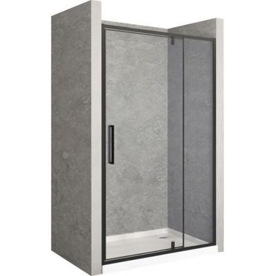 Rea Rapid Swing drzwi prysznicowe 120 cm czarny półmat/szkło przezroczyste REA-K6413