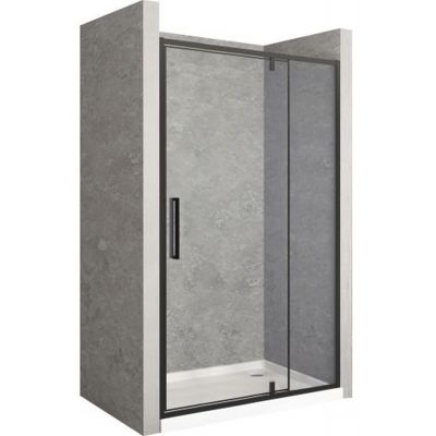 Rea Rapid Swing drzwi prysznicowe 130 cm czarny/szkło przezroczyste REA-K6414