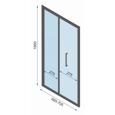 Rea Rapid Fold drzwi prysznicowe 70 cm szkło przezroczyste REA-K6417