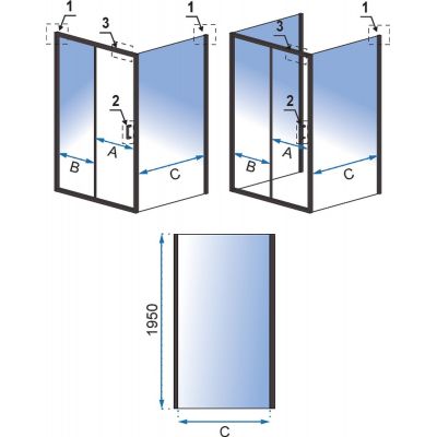 Rea Rapid Fold drzwi prysznicowe 90 cm czarny półmat/szkło przezroczyste REA-K6419