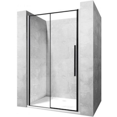 Rea Solar Black drzwi prysznicowe 100 cm wnękowe czarny półmat/szkło przezroczyste REA-K6512