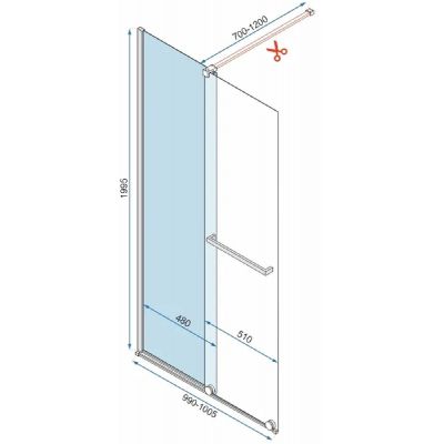 Rea Cortis ścianka prysznicowa Walk-In 100 cm chrom/szkło przezroczyste REA-K7210