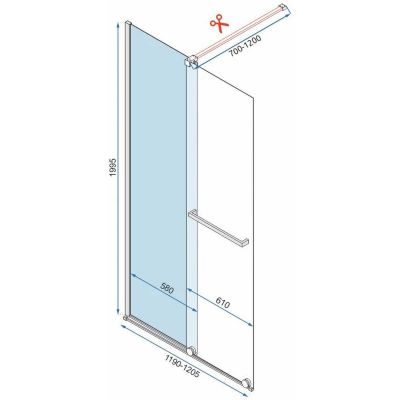 Rea Cortis ścianka prysznicowa Walk-In 120 cm szkło przezroczyste REA-K7211