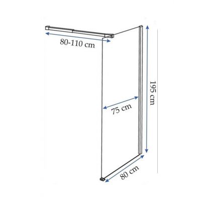 Rea Aero Mat ścianka prysznicowa 80 cm stała szkło mat REA-K7598