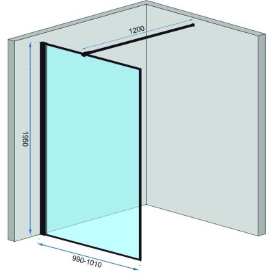 Rea Bler 2 Walk-In ścianka prysznicowa 100 cm wolnostojąca szkło przezroczyste REA-K7966