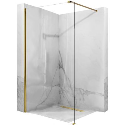 Rea Aero Gold Walk-In ścianka prysznicowa 80 cm złoty połysk/szkło przezroczyste REA-K8439