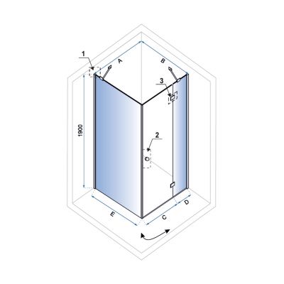 Rea Megan U kabina prysznicowa 90 cm kwadratowa szkło transparentne REA-K8547