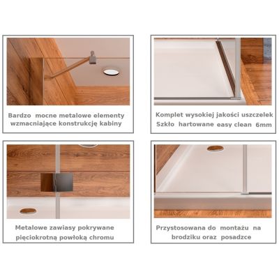 Rea Megan U kabina prysznicowa 120x90 cm prostokątna szkło transparentne REA-K8735