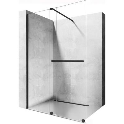 Rea Cortis Black ścianka prysznicowa Walk-In 120 cm czarny półmat/szkło przezroczyste REA-K8880