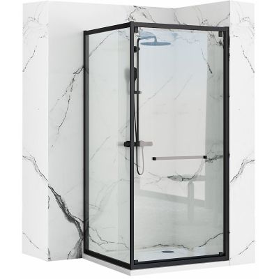Rea Space IN kabina prysznicowa 100x80 cm prostokątna narożna czarny/szkło przezroczyste REA-K8882