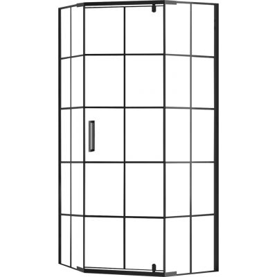 Rea Hex kabina prysznicowa 80x80 cm pięciokątna czarny/szkło przezroczyste REA-K8969