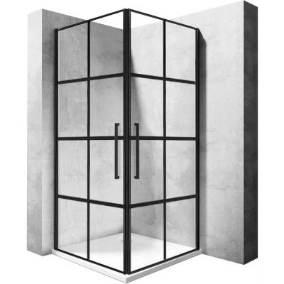 Rea Rubik kabina prysznicowa 90 cm kwadratowa czarny półmat/szkło przezroczyste REA-K9231