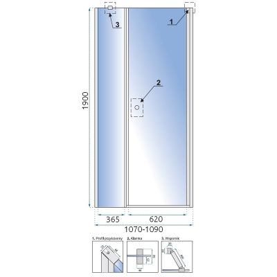 Rea Multi Space N drzwi prysznicowe 110 cm wnękowe szkło przezroczyste REA-K9654