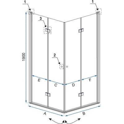 Rea Fold kabina prysznicowa 90x90 cm kwadratowa narożna chrom/szkło przezroczyste REA-K9991