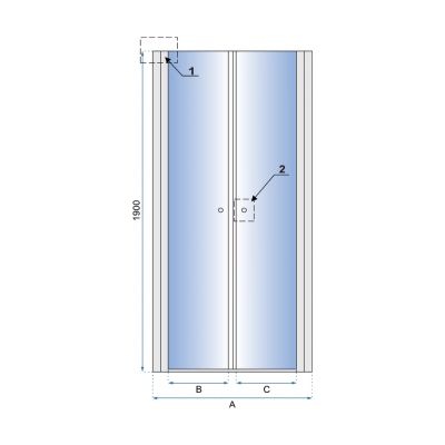 Rea Western Space N2 drzwi prysznicowe 80 cm wahadłowe chrom/szkło przezroczyste REA-K9992