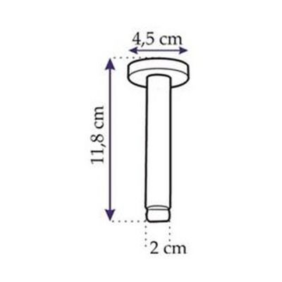 Rea ramię sufitowe 11,8 cm okrągłe chrom REA-P0098