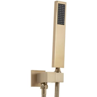 Rea Fenix zestaw prysznicowy podtynkowy termostatyczny z deszczownicą złoty szczotkowany REA-P6358
