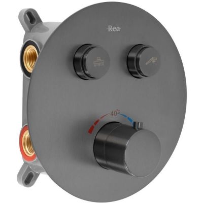Rea Lungo zestaw prysznicowy podtynkowy termostatyczny tytan REA-P6385