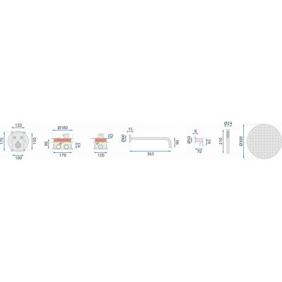 Rea Lungo zestaw prysznicowy podtynkowy termostatyczny z deszczownicą chrom REA-P6715