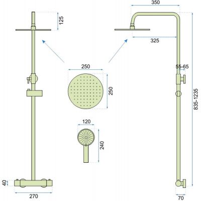 Rea Vincent zestaw prysznicowy ścienny termostatyczny złoty REA-P8005