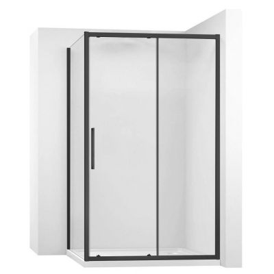 Rea Rapid Slide kabina prysznicowa 100x100 cm kwadratowa czarny półmat/szkło przezroczyste REA-K6400/REA-K6423