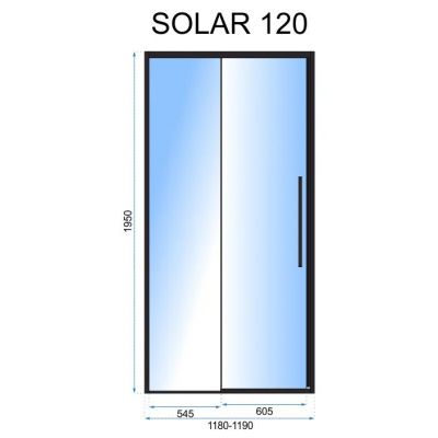 Rea Solar Gold drzwi prysznicowe 120 cm jasnozłoty/szkło przezroczyste REA-K6548