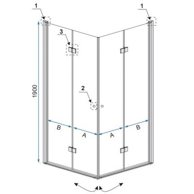 Rea Fold-2 kabina prysznicowa 70x70 cm kwadratowa chrom/szkło przezroczyste REA-K7444/REA-K7444