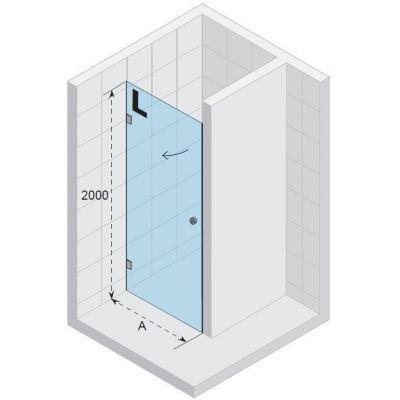 Riho Artic A101 drzwi prysznicowe 90 cm prawe szkło czyste GA0001202