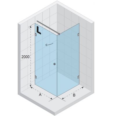 Riho Artic A201 kabina prysznicowa prostokątna 80x100 cm lewa szkło czyste GA0202601