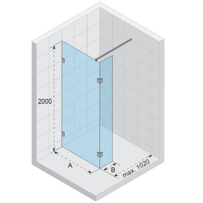Riho Artic A402 ścianka prysznicowa walk in 100 cm szkło czyste GA75200