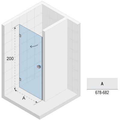 Riho Scandic NXT X101 drzwi prysznicowe 70 cm wnękowe lewe czarny mat/szkło przezroczyste G001001121