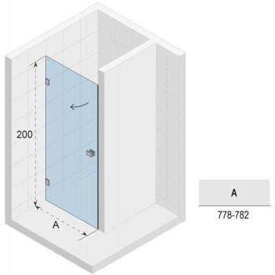Riho Scandic NXT X101 drzwi prysznicowe 80 cm wnękowe lewe czarny mat/szkło przezroczyste G001003121