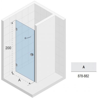 Riho Scandic NXT X101 drzwi prysznicowe 90 cm wnękowe prawe czarny mat/szkło przezroczyste G001006121