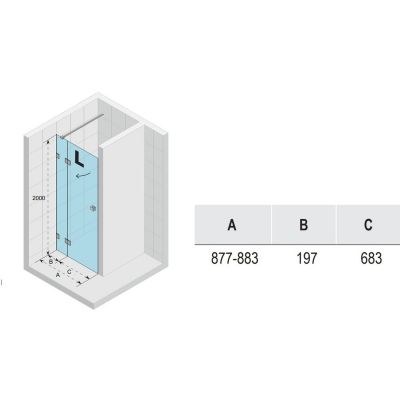 Riho Scandic NXT X104 drzwi prysznicowe 90 cm wnękowe prawe chrom błyszczący/szkło przezroczyste G001022120