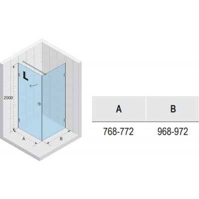 Riho Scandic NXT X201 kabina prysznicowa 80x100 cm prostokątna lewa czarny mat/szkło przezroczyste G001035121