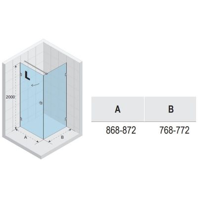 Riho Scandic NXT X201 kabina prysznicowa 90x80 cm prostokątna lewa chrom błyszczący/szkło przezroczyste G001037120