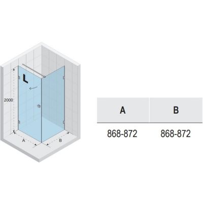 Riho Scandic NXT X201 kabina prysznicowa 90x90 cm kwadratowa lewa czarny mat/szkło przezroczyste G001039121