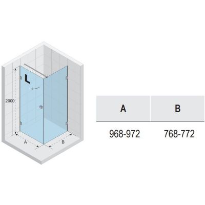 Riho Scandic NXT X201 kabina prysznicowa 100x80 cm prostokątna lewa chrom błyszczący/szkło przezroczyste G001043120